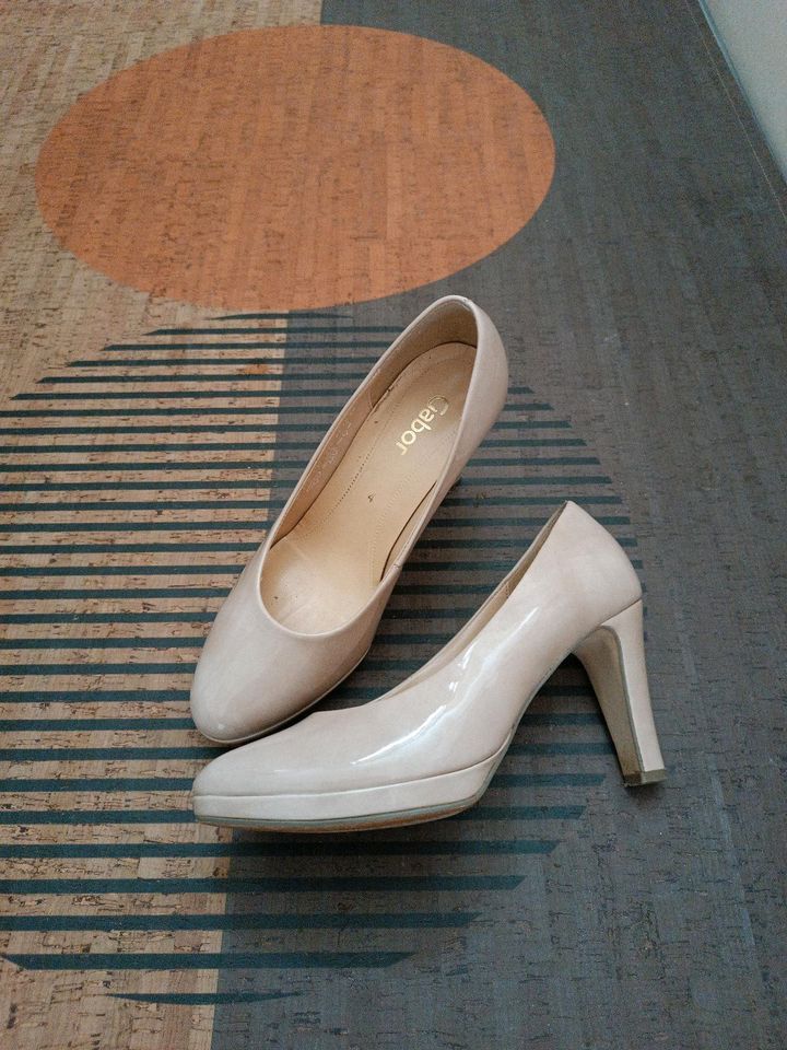 Pumps Leder Lack beige creme Gabor High Heels Gr. 37 in Hamm