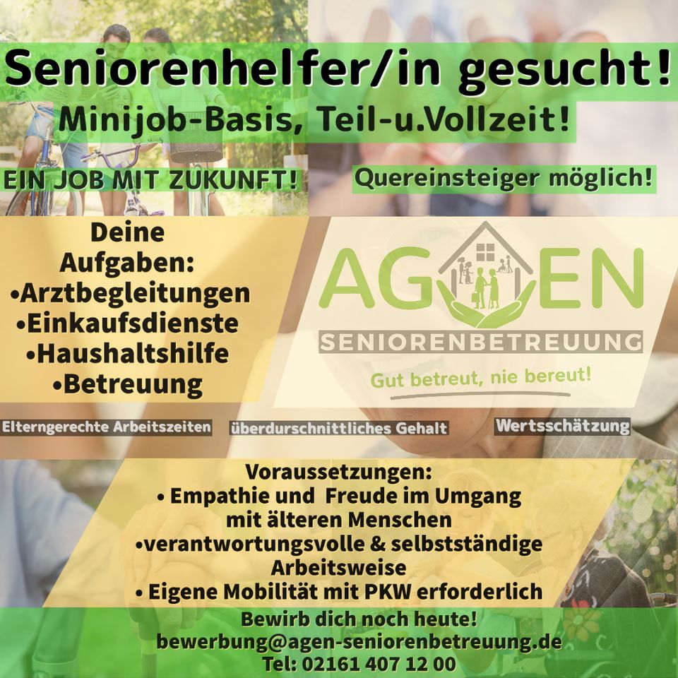 Haushalthilfe gesucht Teil.-Vollzeit! (w,m,d) in Mönchengladbach