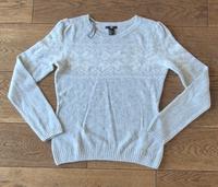 Dünner weicher Norweger Pullover Grau Weiß Angora H&M Gr S Niedersachsen - Kirchlinteln Vorschau