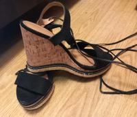Riemchen High Heels Sandaletten Gr.35 Pumps schwarz Keilabsatz Baden-Württemberg - Ravensburg Vorschau