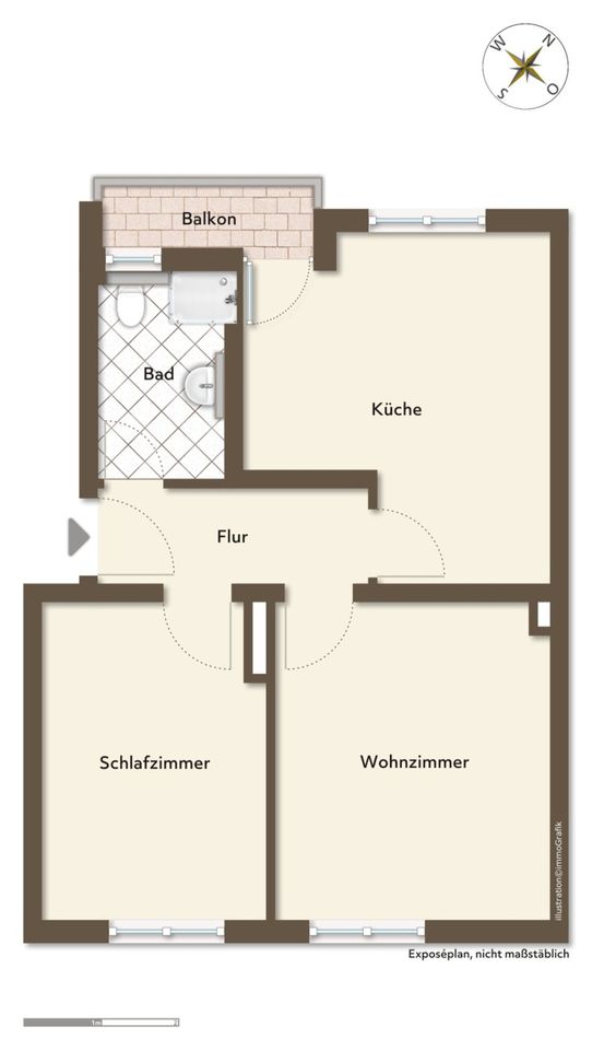 Modernisierte 2 Zimmerwohnung im Erdgeschoss in Bremerhaven