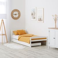 ⭐ NEU Bett Holzbett Echtholzbett Bettkasten Weiss 90x200 067-Dü Düsseldorf - Heerdt Vorschau