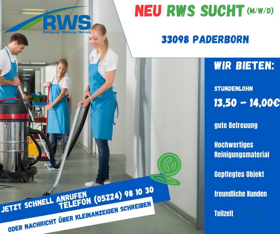 Reinigungskraft (m/w/d) in 33089 Paderborn gesucht in Paderborn