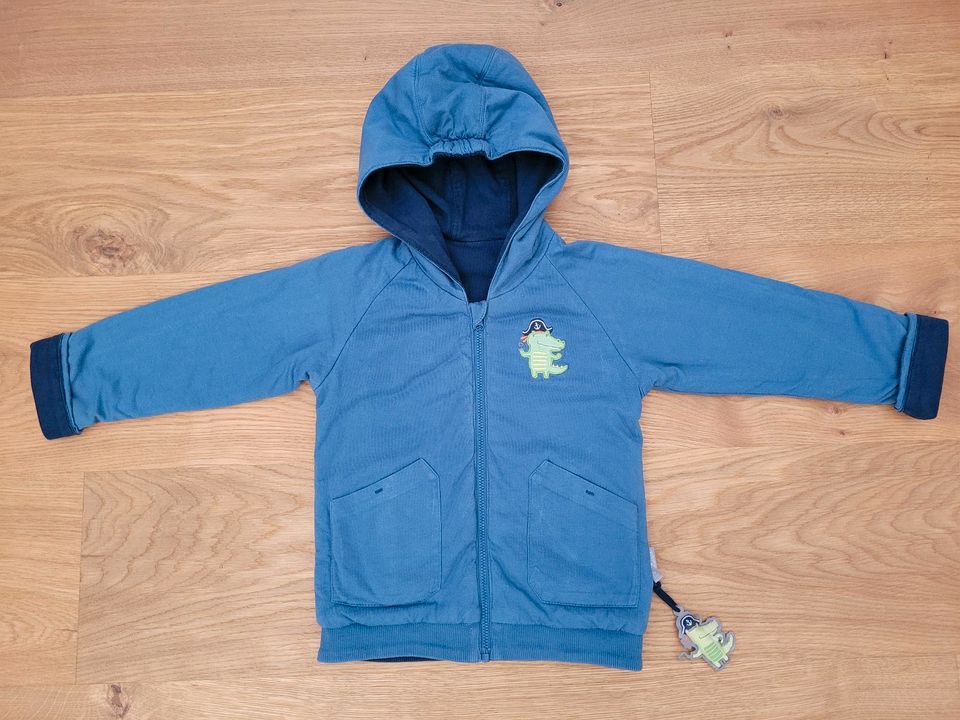 Sigikid dicke Sweatjacke zum Wenden blau Krokodil Gr. 92 in Staudt