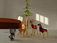 Vintage!! Glasfiguren aus DDR-Zeiten / Waldtiere mit Baum u. Eule Sachsen-Anhalt - Magdeburg Vorschau