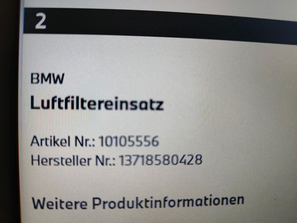 BMW Luftfilter Luftfiltereinsatz G20 G21 G 29 13718580428 in Bochum