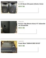 komplette Musikanlage mit EV Boxen & Mixer Yamaha Baden-Württemberg - Villingen-Schwenningen Vorschau