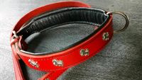 Außergewöhnliches Set Halsband u. Leine Leder rot / schw. Pferde Niedersachsen - Meine Vorschau