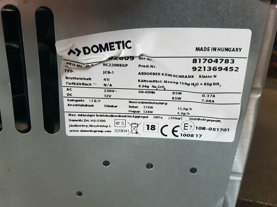 Absorber Kühlbox DOMETIC RC 2200 EGP 12V 230V Gas 40 Liter Auto ! in  Nordrhein-Westfalen - Herten