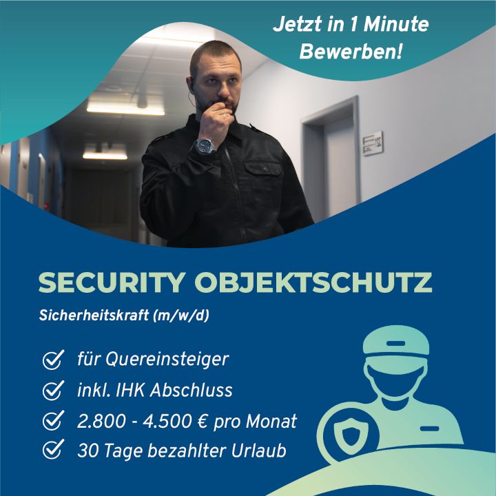 3250€|Quereinsteiger|Objektschützer/in(m/w/d)|Securitymitarbeiter in Duisburg