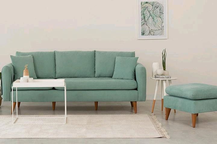 3-Sitzer Sofa, Hellblau in Langweid am Lech