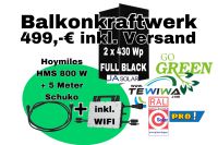 ✌️Hoymiles Balkonkraftwerk HMS 800 Watt - 2 x Full Black Solarmodul + 5 Meter Kabel + Schuko Berlin - Marzahn Vorschau