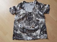 Braun gemustertes Blusenshirt mit hübscher Schnalle am Kragen Hessen - Allendorf Vorschau