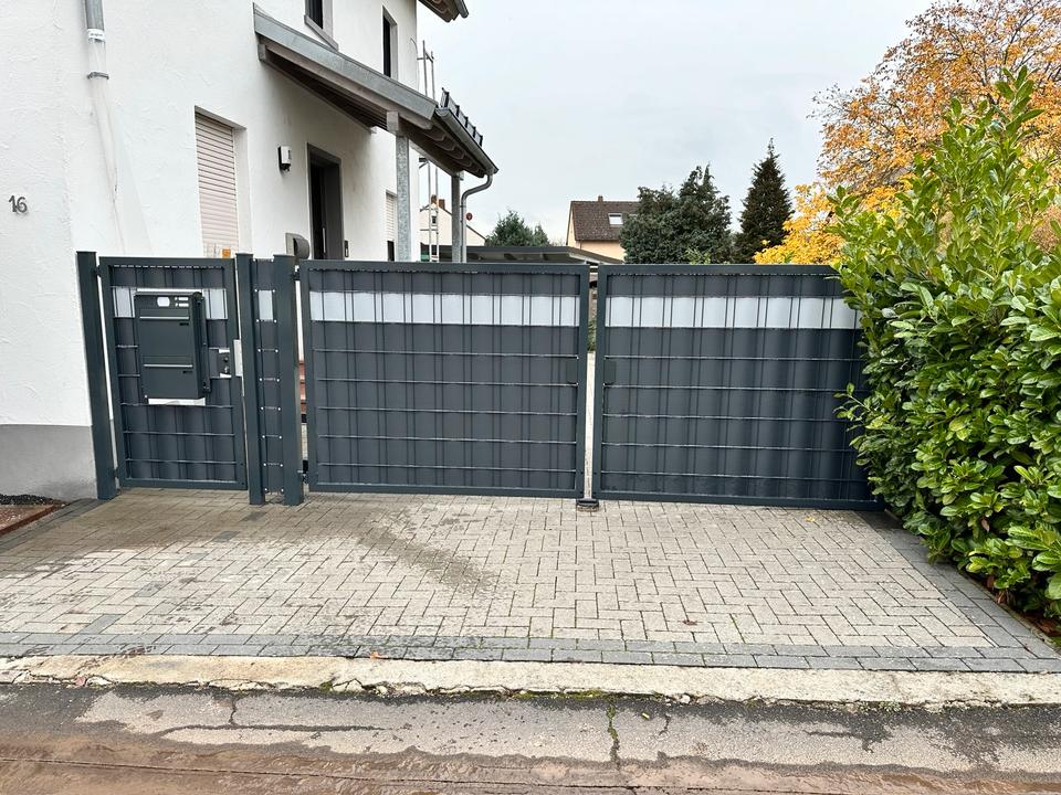Doppelstabmattenzaun Gittermattenzaun Tor Sichtschutz Gabionen in Erlenbach am Main 