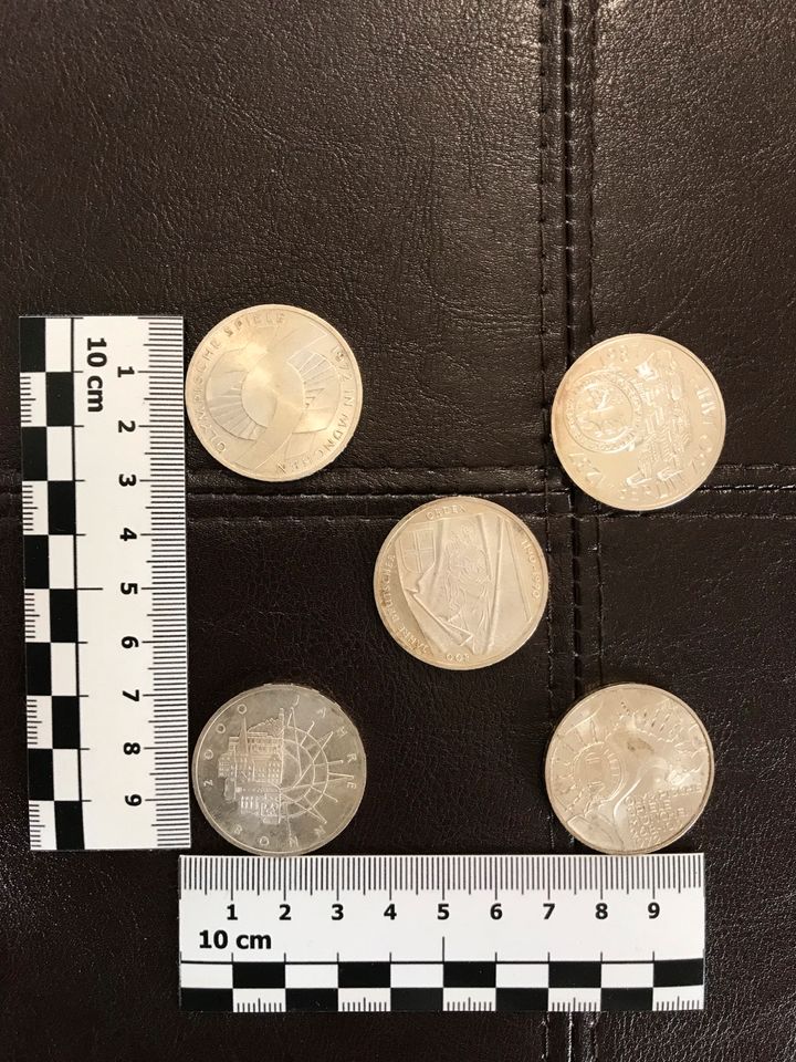 Münzen 10 DM insgesamt 5 Stück verschiedene Rückseitenmotive in Waldkraiburg