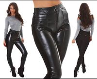 Damen Leggings Hose Stretch Leder schwarz Treggings 40/42 Baden-Württemberg - Stutensee Vorschau