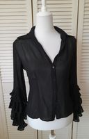 Chiffon Bluse Volant Ärmel, Boho Hippie, schwarz, Gr.36 Niedersachsen - Seevetal Vorschau