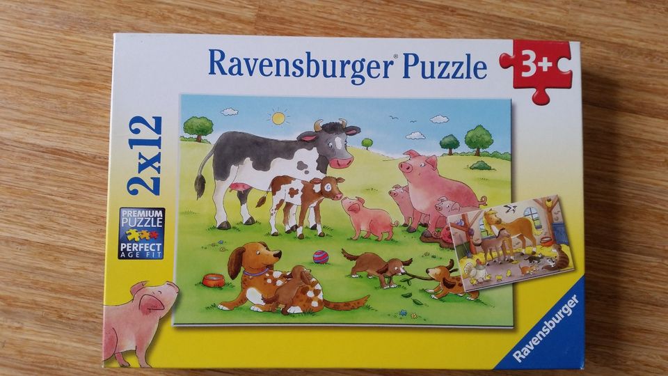 Ravensberger Kinderpuzzle: Glückliche Tierfamilien, 2x12, 3+ in Wyk