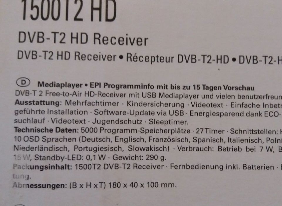 Renkforce 1500T2 HD DVB-T2 Receiver (RF-4258308) in Sigmaringen