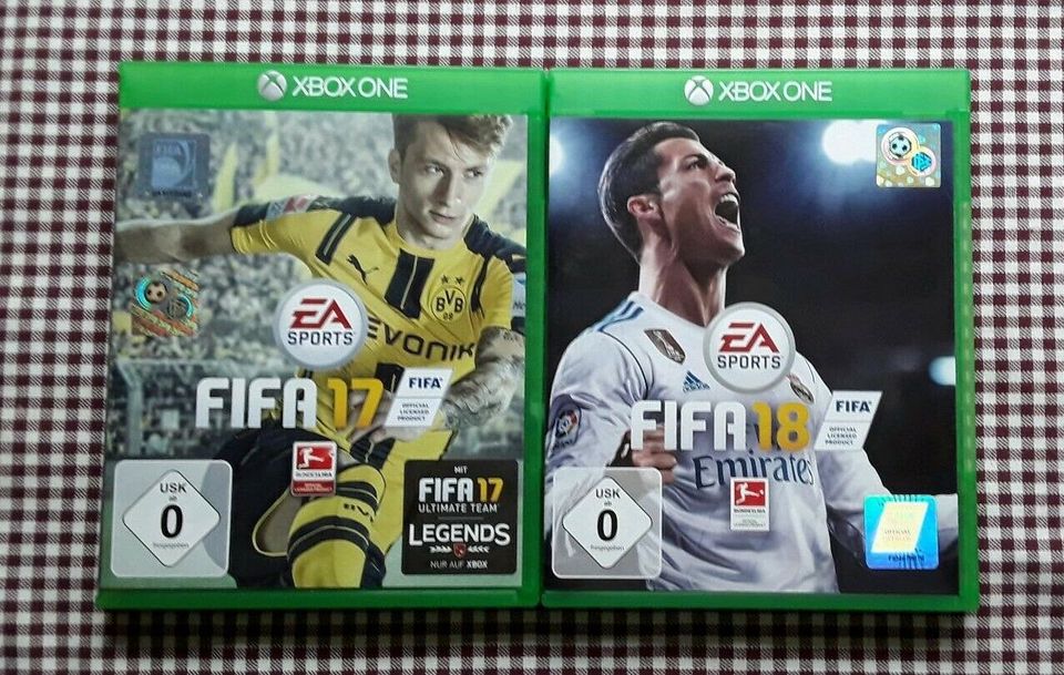 ♤ XBOX ONE FIFA Spiele 17 / 18 im Set inkl.Versand in Aitrang