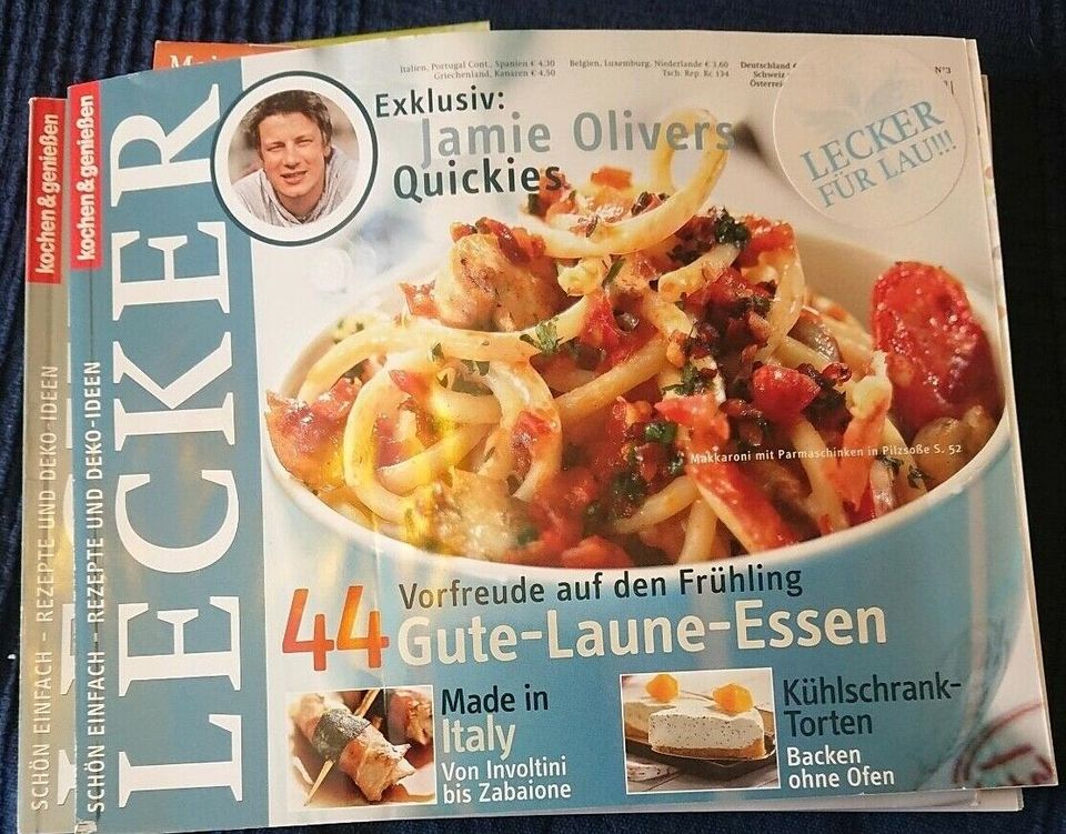 4 x LECKER kochen&genießen Zeitschriften mit Einkaufszettel in Zella-Mehlis