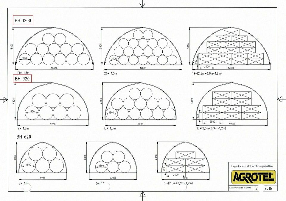 Agrotel Tunnel bis 99 m² Rundballenhalle Strohlager in Filsum