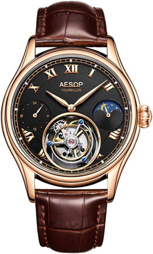 Aesop Echte Tourbillon Skelett Handaufzug Armbanduhr für Herren in Hünfeld