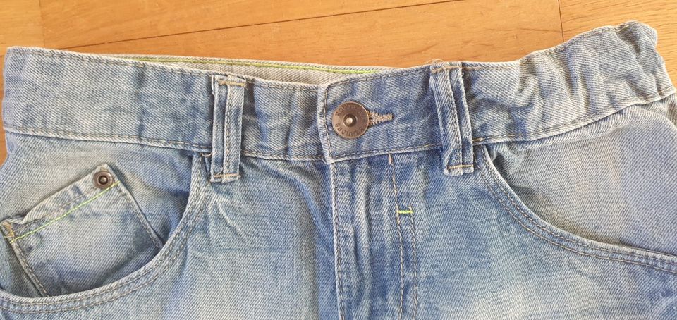 Jeans Short, Kurze Hose, Gr. 152, Blau washed Look, Neon Akzente in Niederwerrn