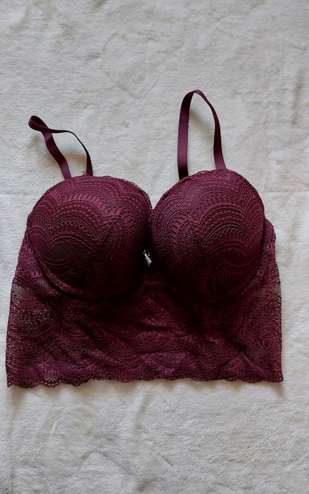 BH Bustier Bralettes mit Spitze 85B Bordeaux in Berlin