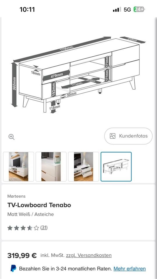 Tolles Lowboard / TV skandinavisches Design in Hamburg