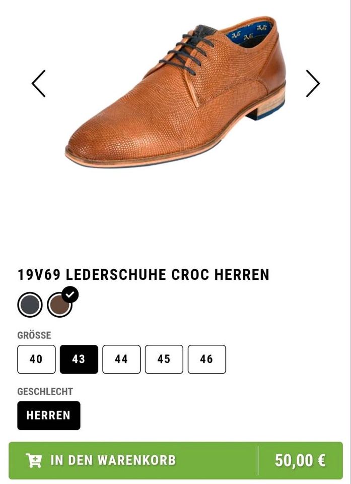 Herren Lederschuhe Pier One Gr. 43 gebraucht in Enger