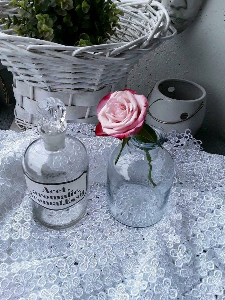 Shabby Chic, 2 Glasflasche , Apothekenglas in Cottbus