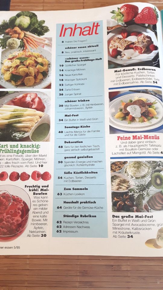 Zeitschrift "schöner essen" Maiausgabe von 1995 in Kutzenhausen