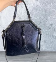 PIA SASSI Damen Leder Schultertasche Shopping Bag in Blau Stuttgart - Stammheim Vorschau