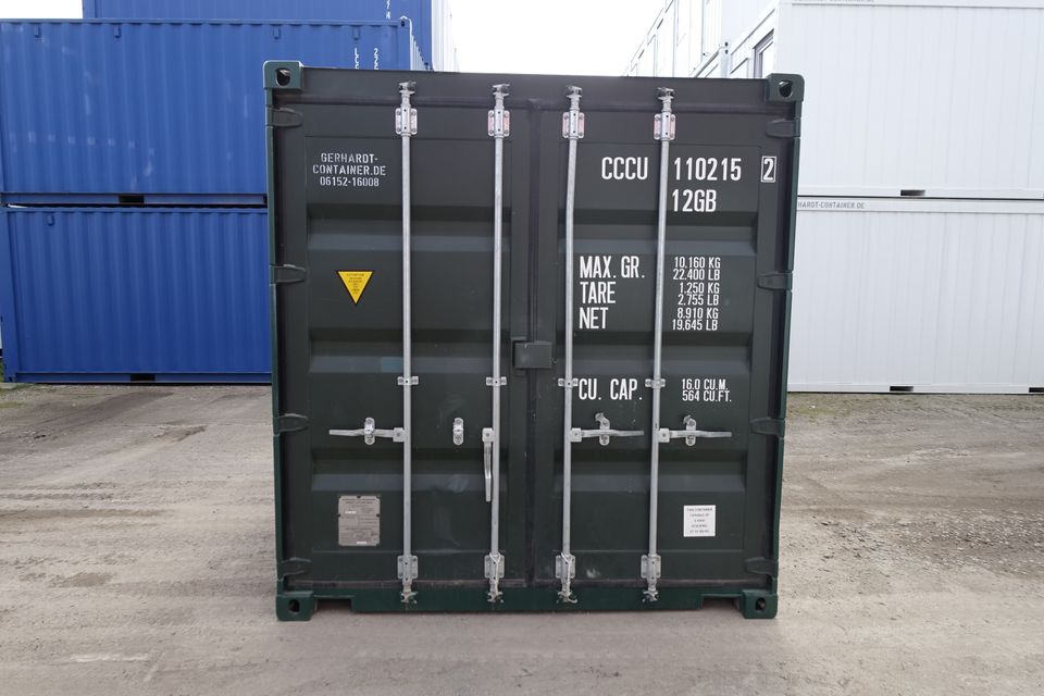 10 Fuß Lagercontainer, Seecontainer, Materialcontainer - RAL 6005 in Groß-Gerau