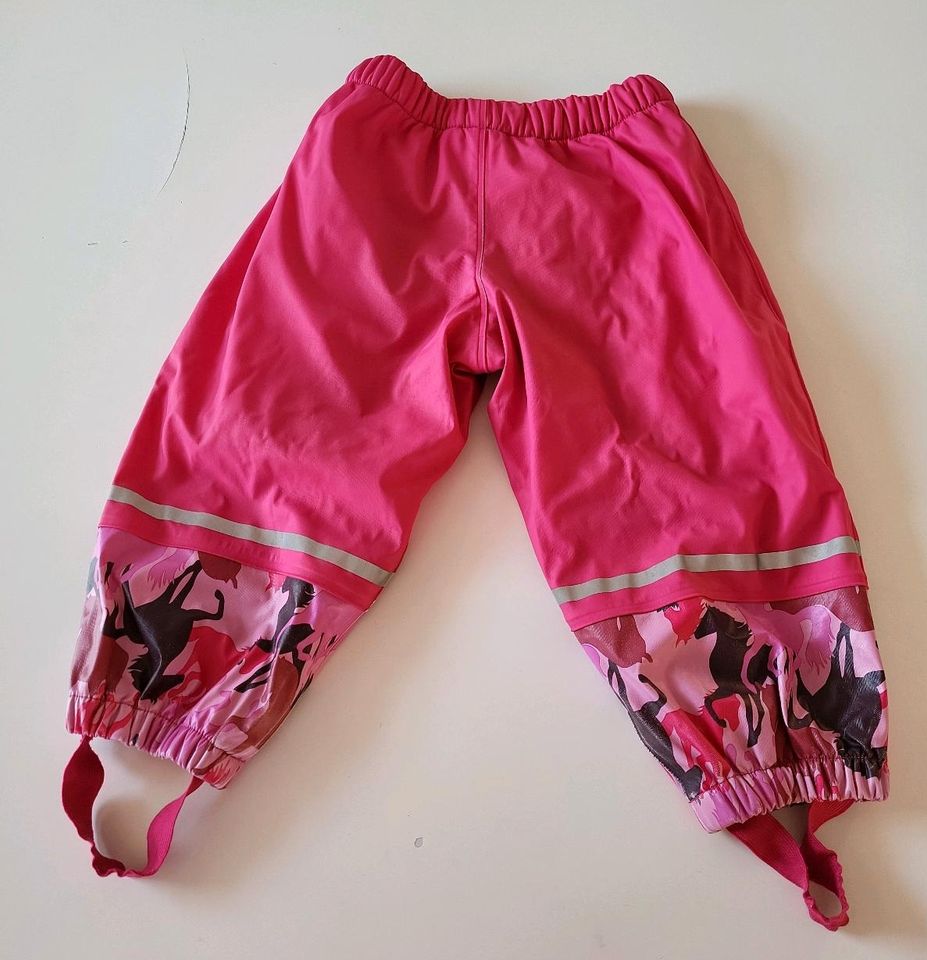 Lupilu regenhose matschhose gefüttert fleece pink pferde Gr 86 92 in Karlsruhe