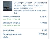 2Tickets Elbphilharmonie / Elphi  24.06.24 Vikingur Olafson Hamburg-Mitte - Hamburg St. Pauli Vorschau