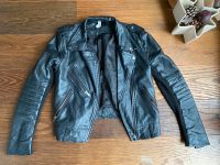 Lederjacke schwarz Biker mit Stoff stoffeinsatz jacke Bayern - Fürth Vorschau