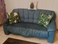 Couch Sofa Dreisitzer Echtleder dunkelgrün Saarland - Ottweiler Vorschau