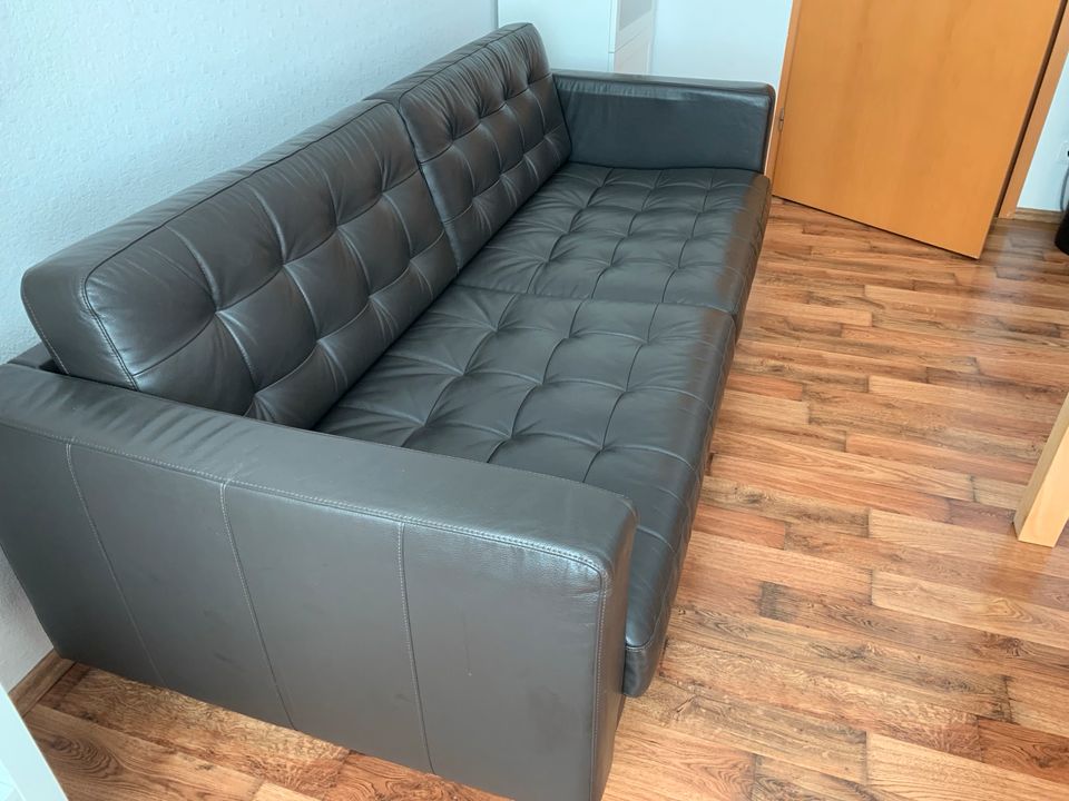 IKEA LANDSKRONA 3-Sitzer Leder Sofa Couch Braun schwarz in Bestensee