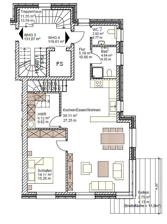 Neubau-Obergeschosswohnung mit Balkon in Hesel, www.deWeerdt.de in Hesel