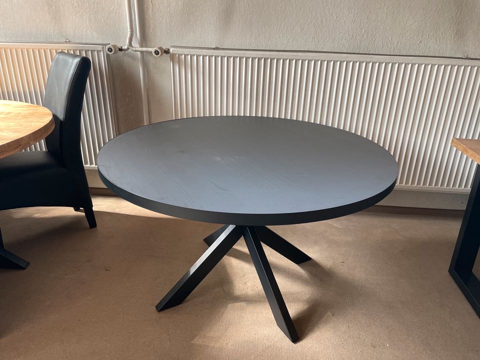 Esstisch Esszimmer Tisch rund schwarz 130cm Durchmesser in Bad Oeynhausen