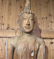 Buddha Tempelwächter Büste Skulptur Holzfigur Kunst Einzelstück Schleswig-Holstein - Barsbüttel Vorschau