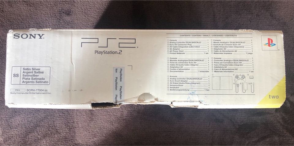 (Orig.) Playstation 2 slim „Silber“ mit OVP inkl. 2 Spiele in Ahrensfelde