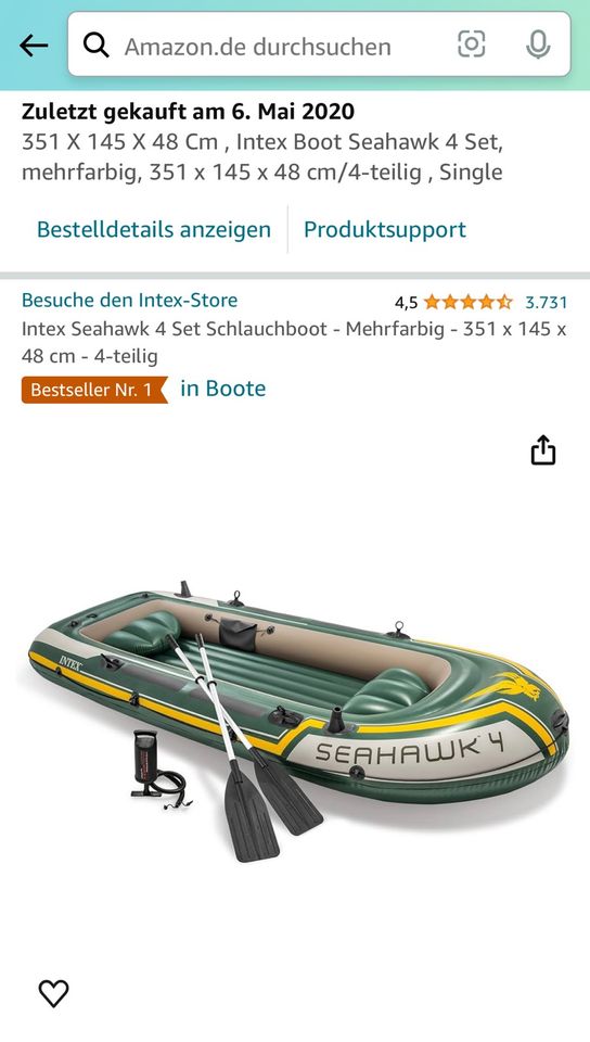 Schlauchboot Intex Seahawk 4 inklusive Transporttasche in Baar-Ebenhausen