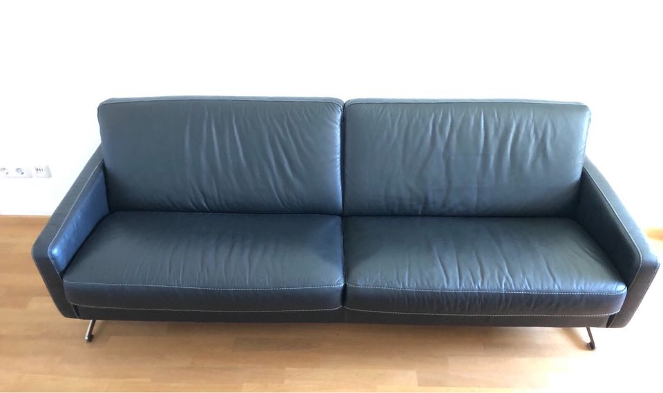 * Ledercouch * Ledersofa Couch schwarz - neuwertig in Frankfurt am Main
