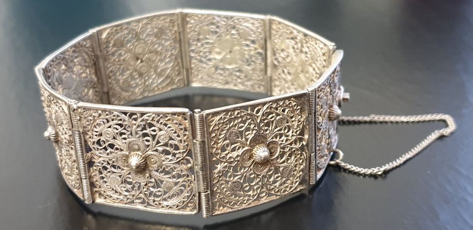 Antikes 800 Silber Filigranschmuck-Armband Handarbeit /19,5 cm in Bacharach