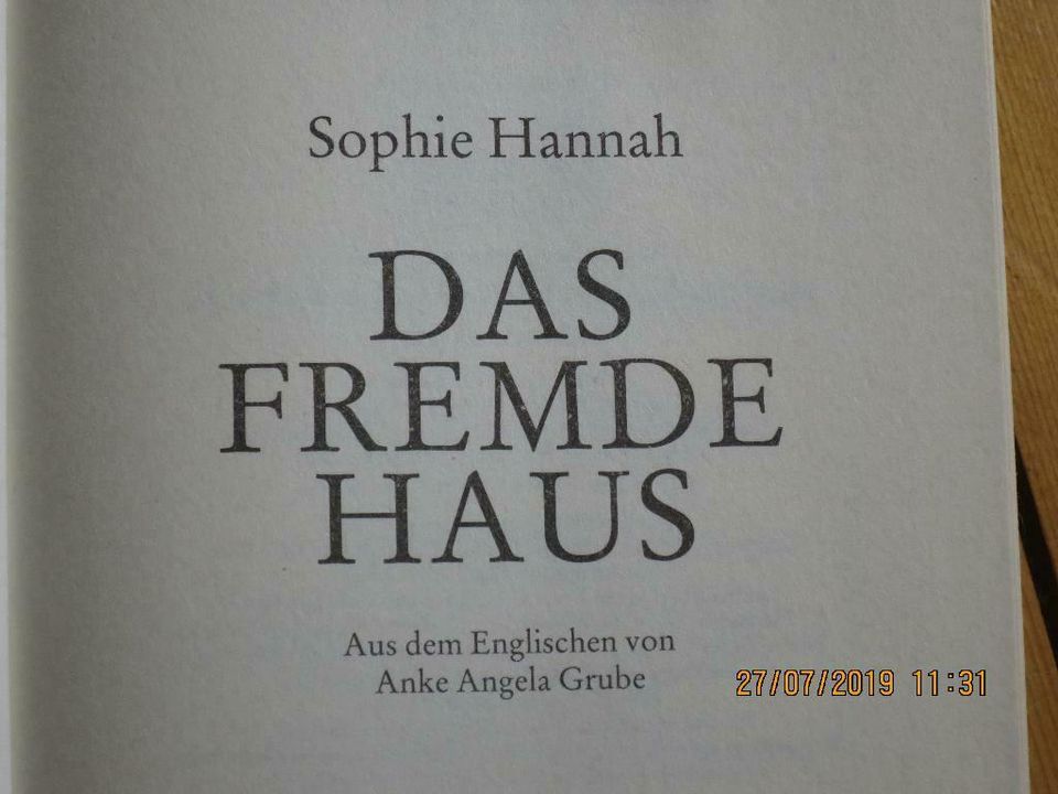 Sophie Hannah - Das fremde Haus - Psychothriller/Krimi TB 2013 in Hannover