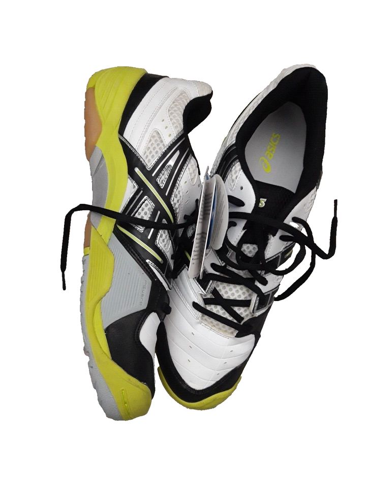 ASICS GEL DOMAIN Indoor - Gr. 46,5 - white/black/yellow - neu & E in Metelen