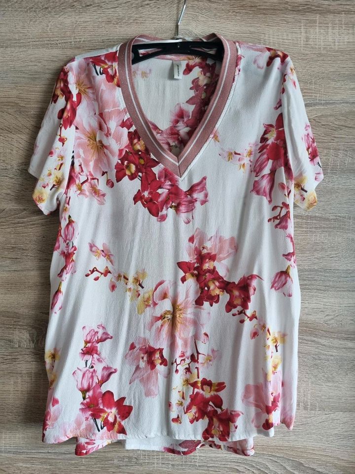 Soyaconcept Bluse Blumen floral weiß rosa rot gelb in Schweinfurt